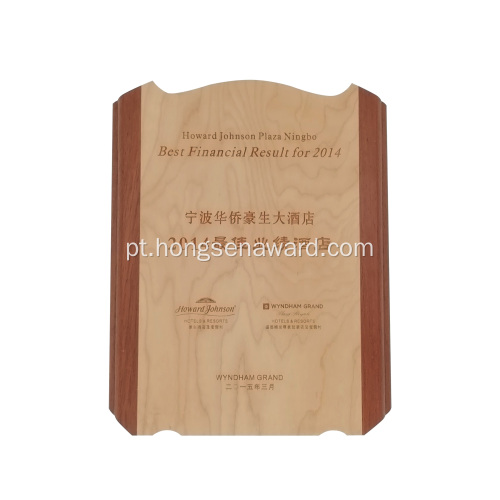 Troféu de quadro de placa de prêmio de madeira de lembrança